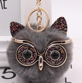 Grit Cat Owl Plush Keychain for Car Accessories