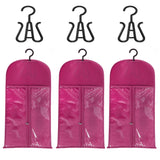 3PCS wig Hanger Hair Extension Holder Wig Storage for Multiple Wigs Bags Storage with Hanger Wig Holder Dust-proof Hair Extension Storage with Hook hair extensions wigs & accessories (Rose Pink)