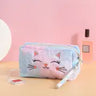 Colorful Cartoon Plush Cat Makeup Bag with Zipper Storage