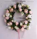 Realistic Silk Rose Wreath for Home Decor and Christmas