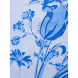 Gucci Blue Cotton Pattern Shirt