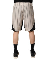 Dolce & Gabbana Off White Polyester DG Logo Sweatshorts Shorts