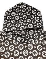 Dolce & Gabbana Brown White DG Logo Short Hoodie Sweater