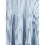Balmain Light Blue Viscose Mini Skirt