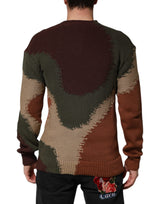 Dolce & Gabbana Multicolor Cotton Abstract Men Pullover Sweater