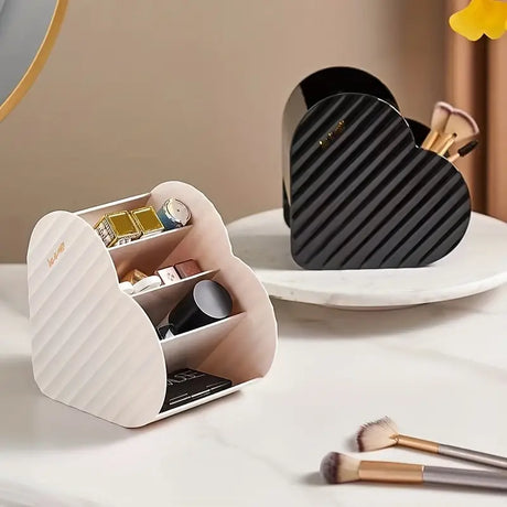Heart-Shaped Layered Storage Box for Makeup & Lipsticks