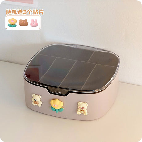 Desktop Organizer Box with Lid for Cables and Accessories