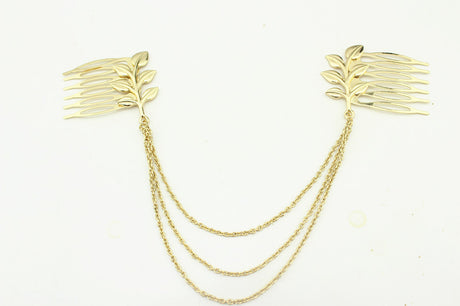 Leaf Chain Hair Comb with Tassels Hair Accessory