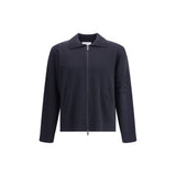 Thom Browne Blue Fleece Wool Cardigan