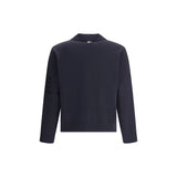 Thom Browne Blue Fleece Wool Cardigan