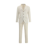 Brunello Cucinelli Cream Cotton Two-Piece Suit