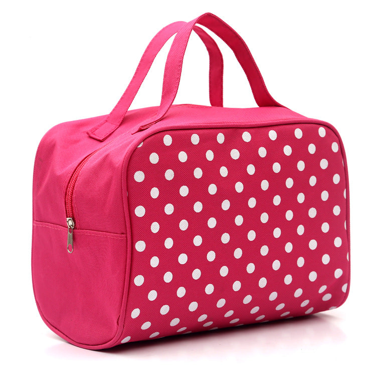 Waterproof Dot Cosmetic Bag - Fashion Handheld Design