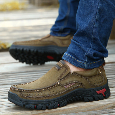 Men's Genuine Leather Hiking Boots for Outdoor Use