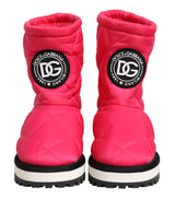 Dolce & Gabbana Pink White Viscose Padded Mid Calf Boots Shoes