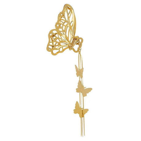 Large Metal Pearl Butterfly Hair Claw Clip for Women
