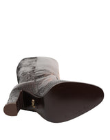 Dolce & Gabbana Brown Python Snakeskin Print Riding Boots Shoes