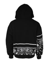 Dolce & Gabbana Black Bandana Hooded Men Sweatshirt Sweater