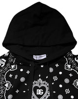 Dolce & Gabbana Black Bandana Hooded Men Sweatshirt Sweater