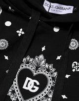 Dolce & Gabbana Black Bandana Hooded Men Sweatshirt Sweater