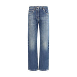 Prada Blue Cotton Straight-Leg Jeans