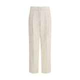 Fabiana Filippi Cream Cotton Casual Pants