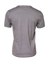 Dolce & Gabbana Gray Graphic Print Cotton Crew Neck T-shirt