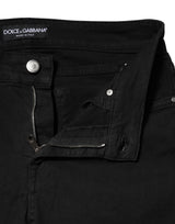 Dolce & Gabbana Black Cotton Skinny Mid Waist Denim Jeans