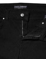 Dolce & Gabbana Black Cotton Skinny Mid Waist Denim Jeans
