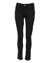 Dolce & Gabbana Black Cotton Skinny Mid Waist Denim Jeans
