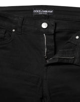 Dolce & Gabbana Black Cotton Skinny Mid Waist Denim Jeans