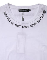 Dolce & Gabbana White Cotton Sleeveless Printed Tank T-shirt