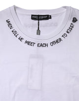 Dolce & Gabbana White Cotton Sleeveless Printed Tank T-shirt