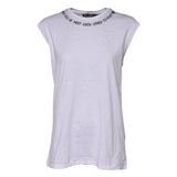 Dolce & Gabbana White Cotton Sleeveless Printed Tank T-shirt
