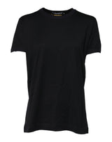Dolce & Gabbana Black Cotton DG Print Short Sleeve Top T-shirt