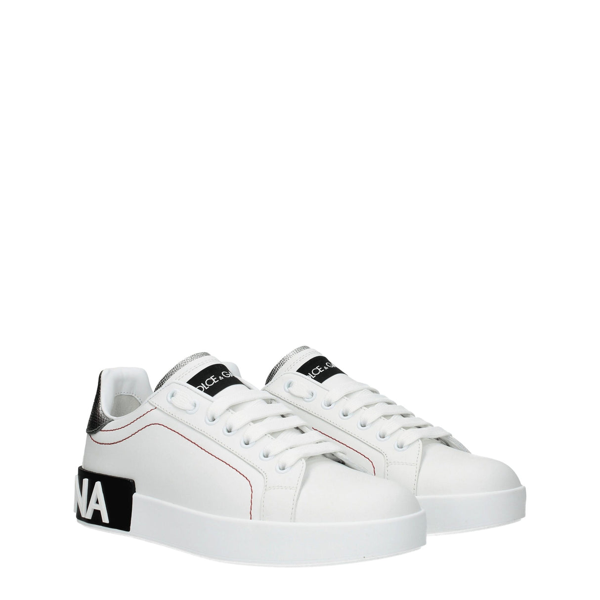 Dolce & Gabbana White Leather Low Top Sneakers