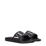 Valentino Garavani Black Cotton Slippers