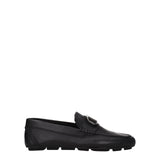 Valentino Garavani Black Leather Slip-On Loafers