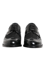 Dolce & Gabbana Black Leather Floral Lace Dress Formal Shoes
