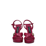 Dolce & Gabbana Pink Leather Platform Sandals