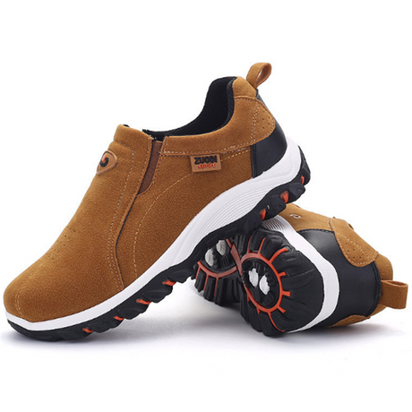 Suede Sports Hiking Shoes - Outdoor Slip-On Style