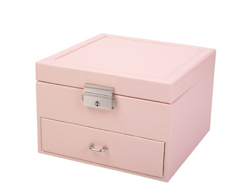 Leather Jewelry Box, Double-Layer Storage Organizer