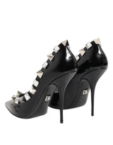 Dolce & Gabbana Black Crystals Studs Stiletto Pumps Shoes