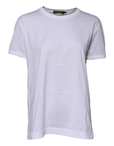 Dolce & Gabbana White Cotton Goodluck 2022 Crew Neck T-shirt