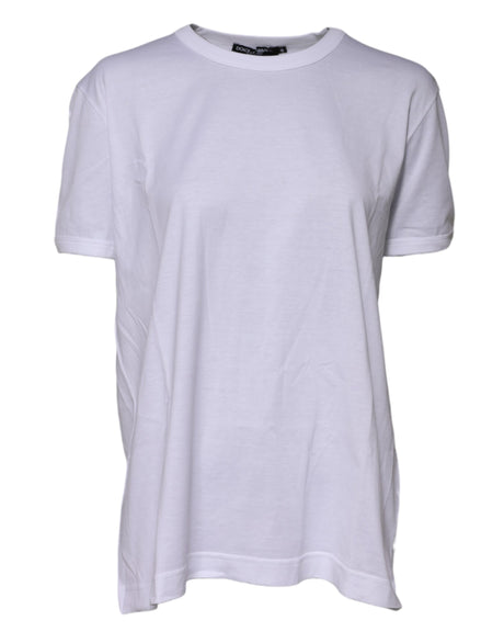 Dolce & Gabbana White Cotton Goodluck 2022 Crew Neck T-shirt
