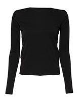 Dolce & Gabbana Black Wool Shrug Crew Neck Pullover Sweater