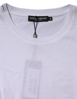 Dolce & Gabbana White Cotton Crew Neck Short Sleeves T-shirt