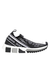 Dolce & Gabbana Black White Sorrento Low Top Sneakers Shoes