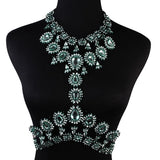 Fashionable Alloy Body Chain with Gemstone Pendant