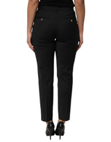 Dolce & Gabbana Black Polyester Tapered Women Trouser Pants