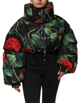 Dolce & Gabbana Multicolor Floral Puffer Coat Full Zip Jacket